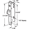 Prime-Line Mortise Lock, 3-11/16 inch Mounting Holes, Stainless Steel, 45 degree E 2199